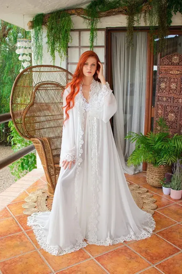 Ivory bridal robes