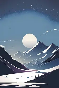 landscape night sky mountain moon