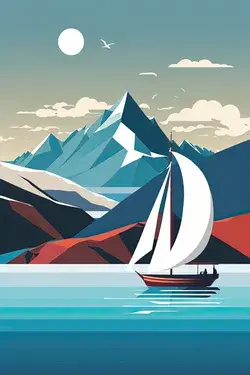 Sailing boat and landscape