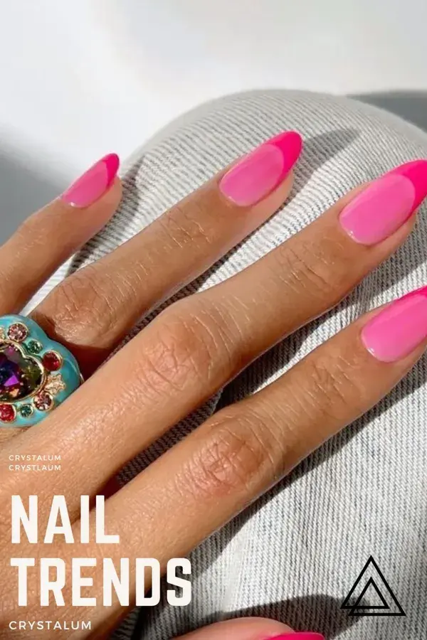 Nail trends of the Summer | Hot pink, French tips, Hailey Bieber inspo