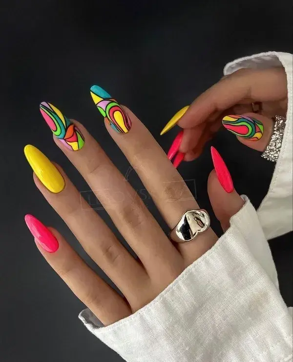 30+ Rainbow Nail Art Ideas | Art and Design 2023 | Summer Nails