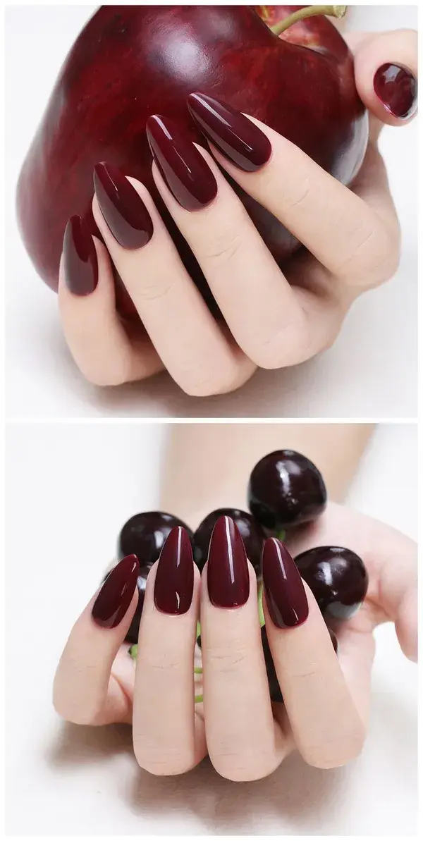 Cherries color nails