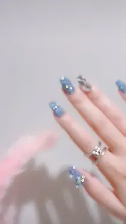 Fashion blue nails art design ideas