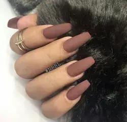 Brown matte nails 🤩💕