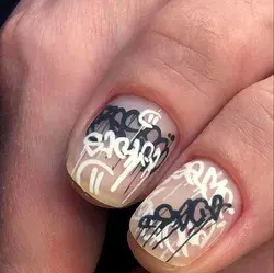 mans nails graffiti