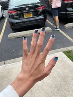 Blue Flame Nails