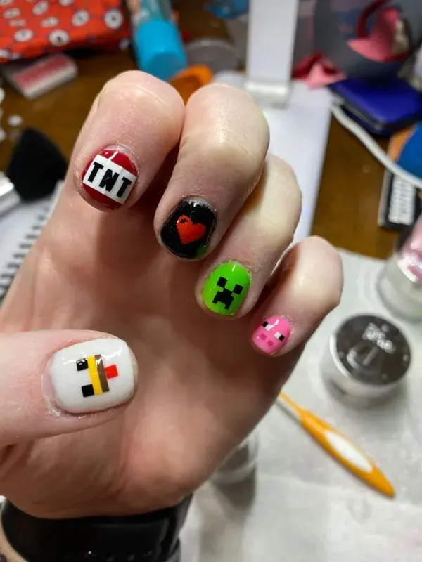 Minecraft Nail Decals