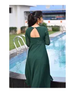 Bottle Green Anarkali kurti