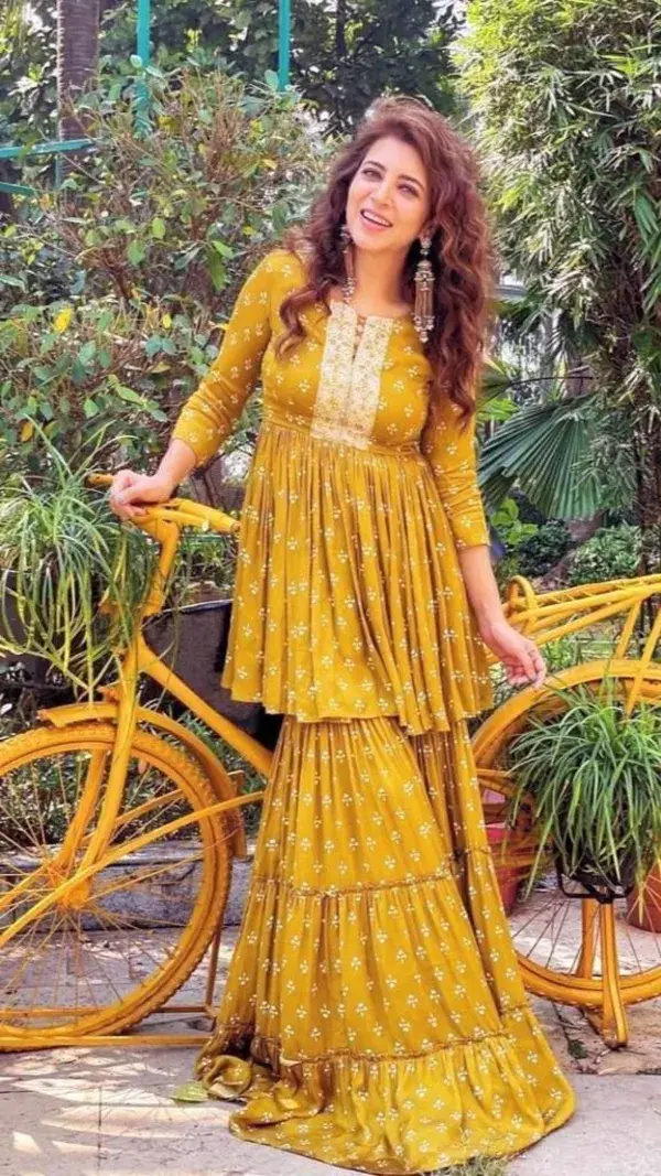 Indian Bollywood Designer sharara suit Kurti Palazzo Dress for Women
