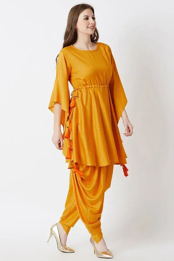 Rayon Kurta Set in Mustard - 38