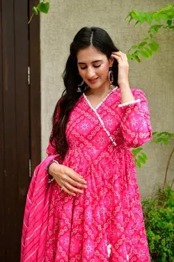 Amara Pink Pompom Suit Set | Radhey's Couture