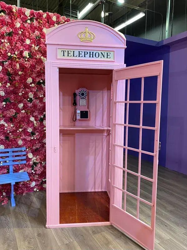 Pink telephone booth