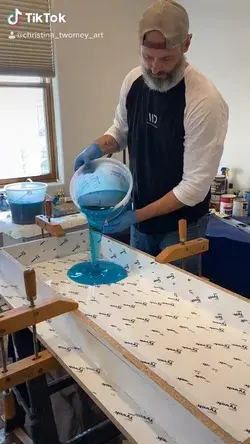 Building a Turquoise Resin River Bench