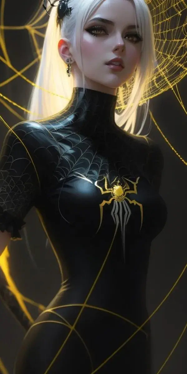 spider queen, girl with yellow hair