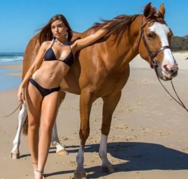 Beautiful Girls with Their Horses