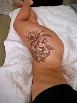 Koi Fish Hip Tattoo