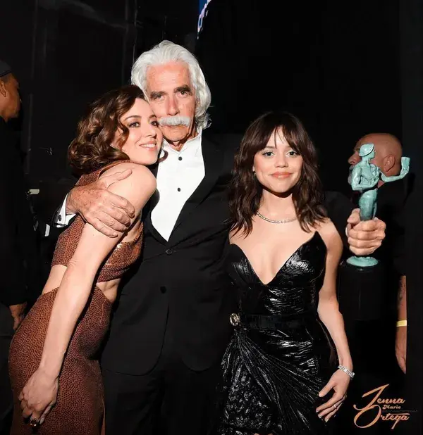 aubrey plaza, jenna ortega & sam elliott