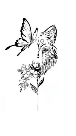 Butterfly tattoo stencil