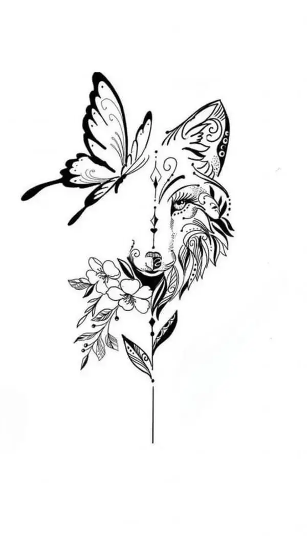 Butterfly tattoo stencil