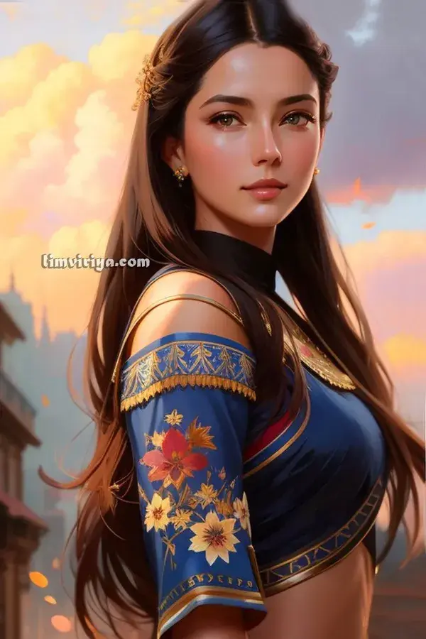 Empowering Warrior Girl | Oil Painting | A.I. Generator | by Viriya Lim