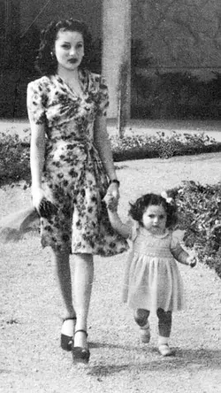 Queen Fawzia and her daughter princess Shanaz, the first child of Mohammadreza shah of Iran.