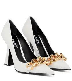 Versace Medusa embellished leather pumps