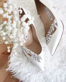 Classic Ivory wedding shoes with jewel detailing 