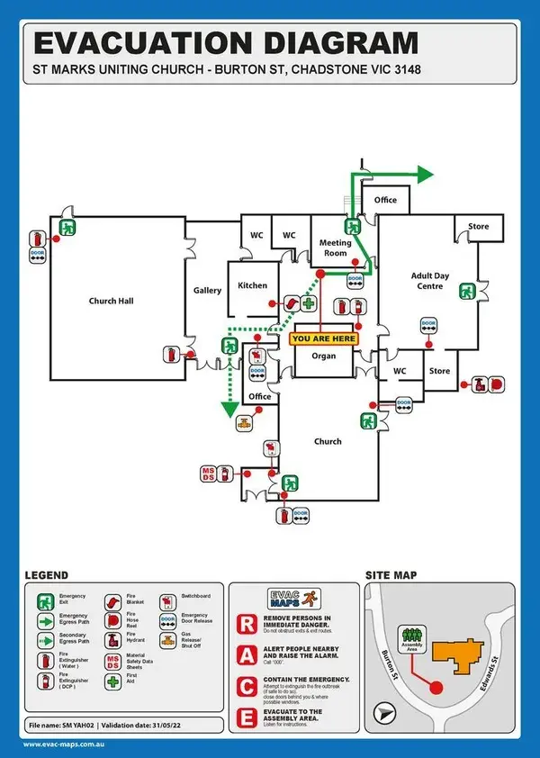 Fire Evacuation Diagram Church