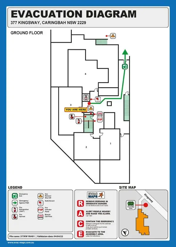 Fire Evacuation Diagram Strata property AS3745-2010