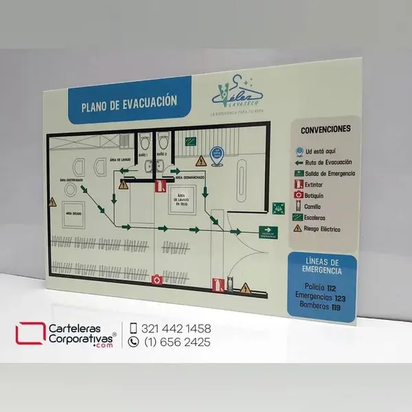 Levantamiento, dibujo e impresión de planos de evacuación 