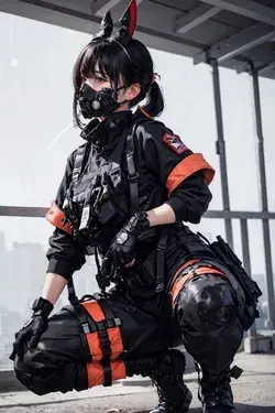 Cute Girl / Tactical Suit