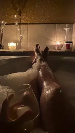 Self care. Bubble bath aesthetic.