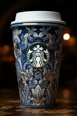 Starbucks coffee cup with azulejo’s