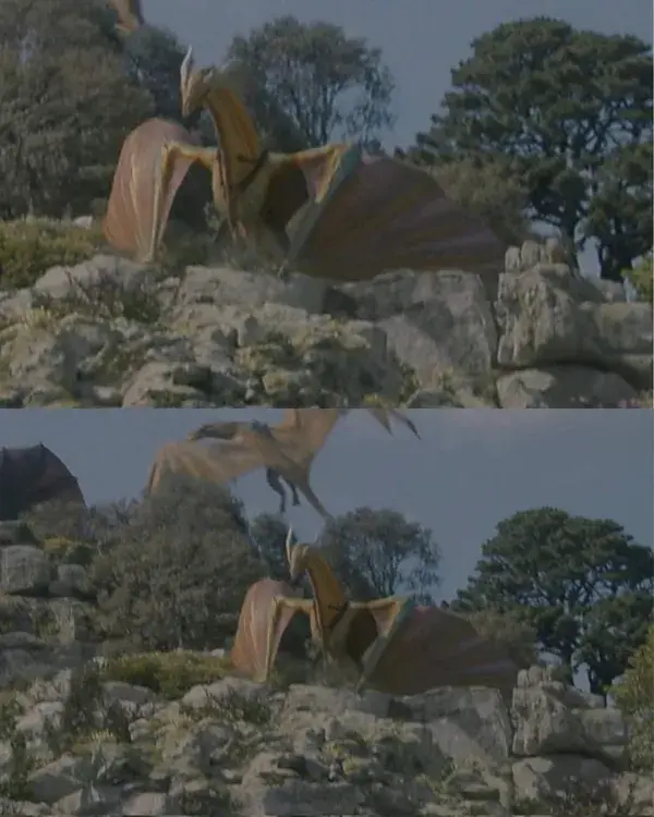 I don't know if anyone else caught this but Aegon's dragon Sunfyre made his first appearance in Epis