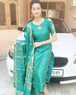 Punjabi jequird Butti dress top and pant with Dupatta