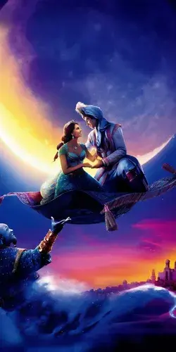 2019 movie, Aladdin and Jasmin, flight Wallpaper