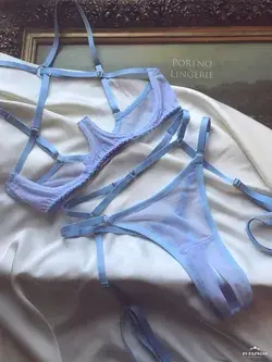 Baby Blue Erotic Lingerie Set