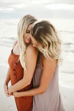 Lesbian Couple Beach Engagement Session - In the Ocean - Water Photography