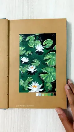 Waterlily acrylic painting @illustrationsandviews