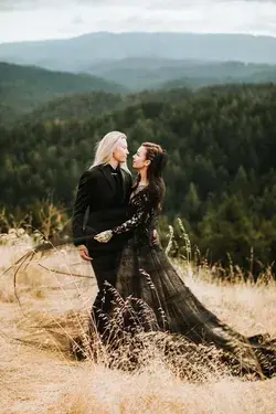 Gothic lesbian wedding photos