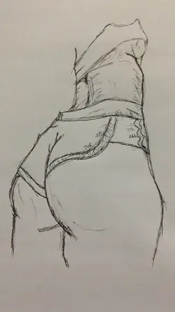 Hot girls ass pencil art