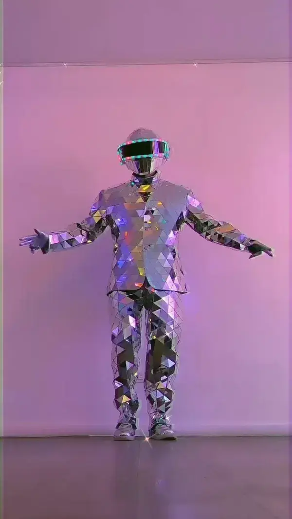 Amazing led mirror man costume