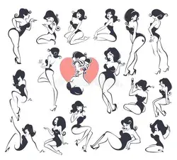 Large pinup collection royalty free illustration