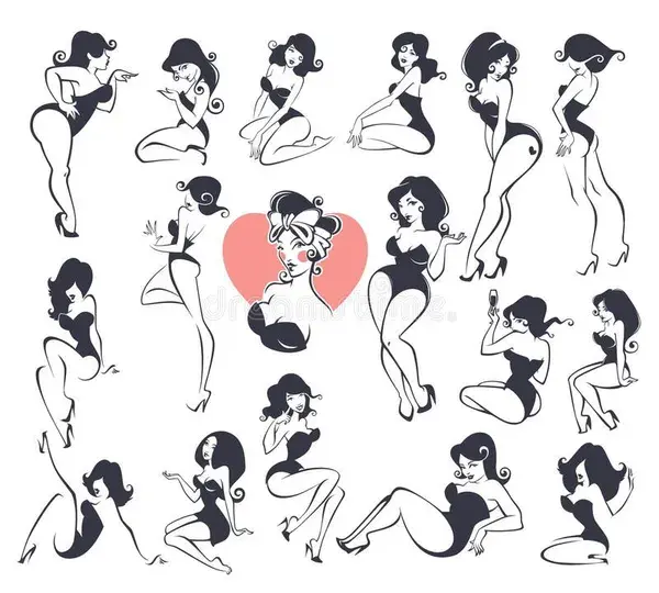 Large pinup collection royalty free illustration