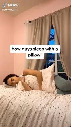 How guys sleep with a pillow vs. how girls sleep with a pillow