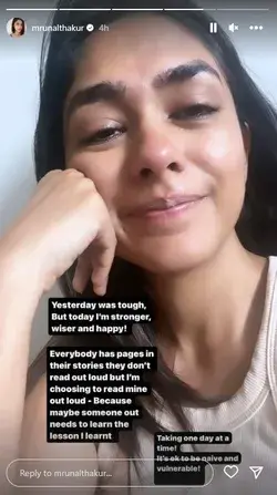 Mrunal Thakur gets vulnerable as she drops a picture of her crying, says, ‘Yesterday was tough but today I’m stronger’