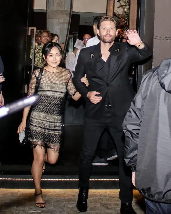 Jensen Ackles and Karen Fukuhara #TheBoysTV  on their way to a restaurant yesterday after the event.