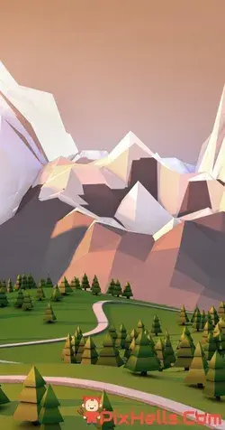 Rock Mountains Polygon Art iPhone Wallpaper