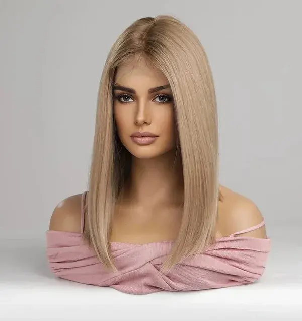 Medium Ash Blonde Lace Front Wig Partial Hand Tied Synthetic - Etsy Canada