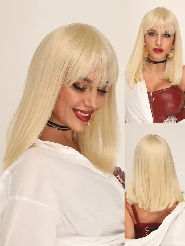 Short Straight Synthetic Wig With Bangs